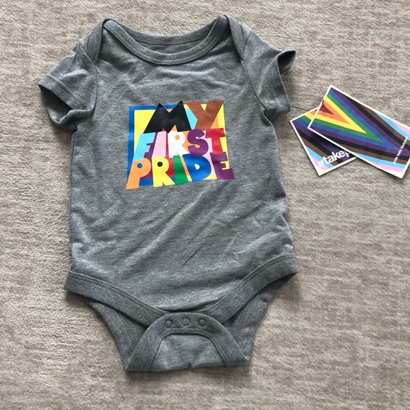 "My First Pride" Grey & Rainbow Onesie - Picture 4 of 5